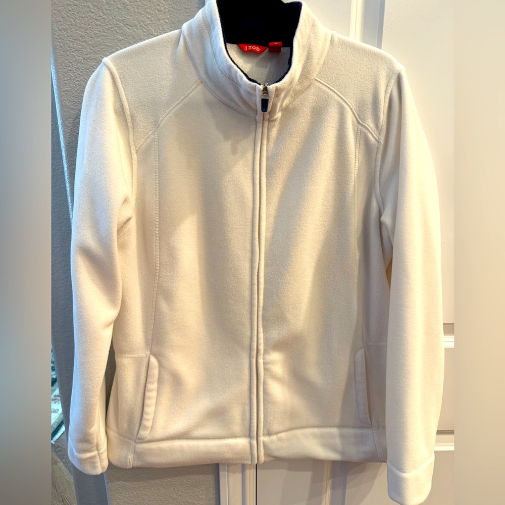 Izod Cream Full-Zip Fleece Jacket